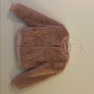 pink fuzzy jacket